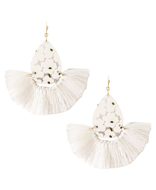 Teardrop Linked Fan Tassel Earring