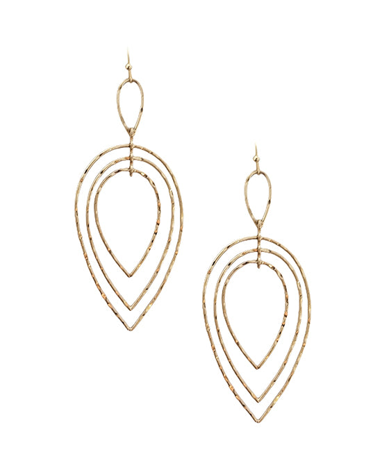 Triple Wire Teardrop Earring