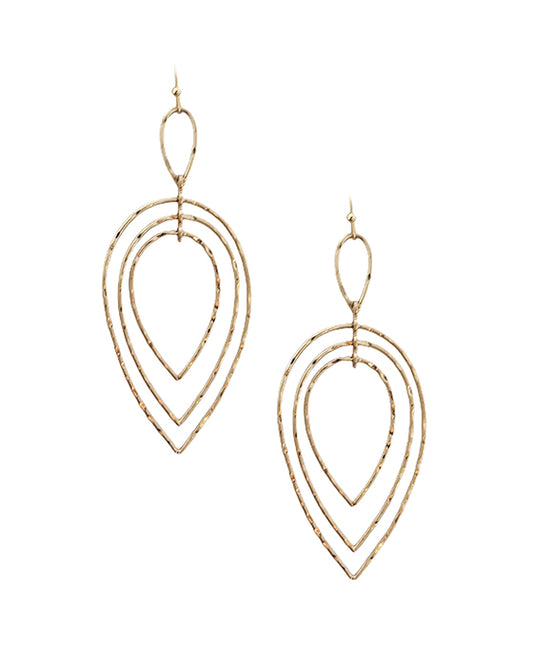 Triple Wire Teardrop Earring