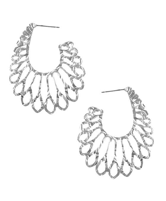 Geo Shape Metal Hoop Earring
