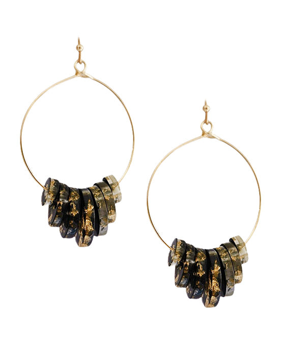 Wire w/ Acetate Rings Earring