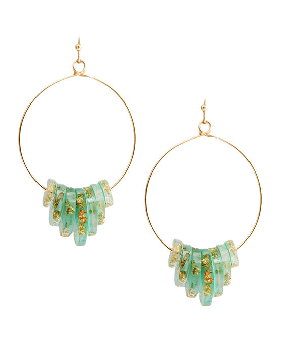 Wire w/ Acetate Rings Earring