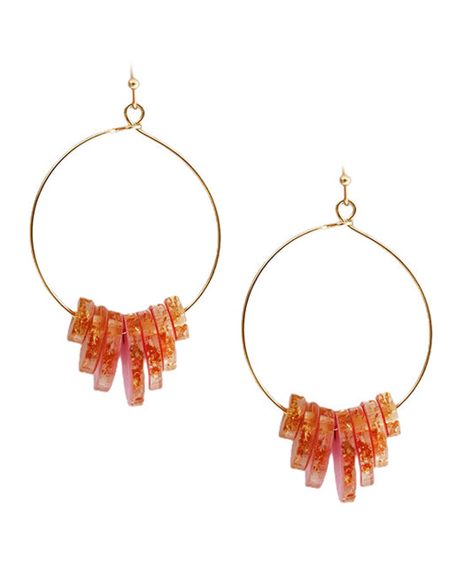 Wire w/ Acetate Rings Earring