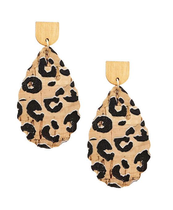 Teardrop Cork Post Earring