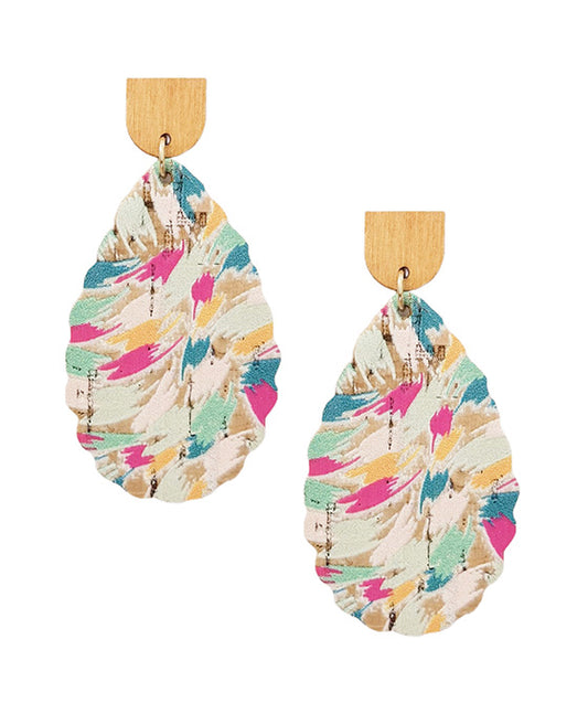 Teardrop Cork Post Earring