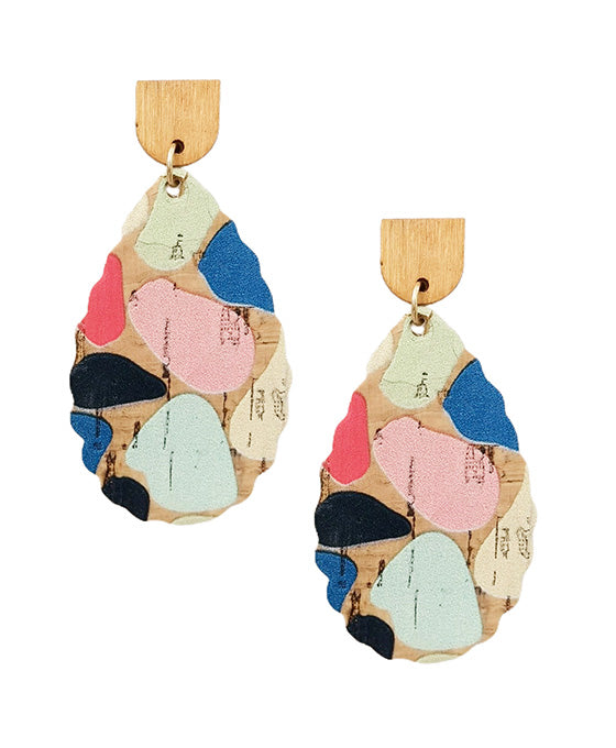 Teardrop Cork Post Earring
