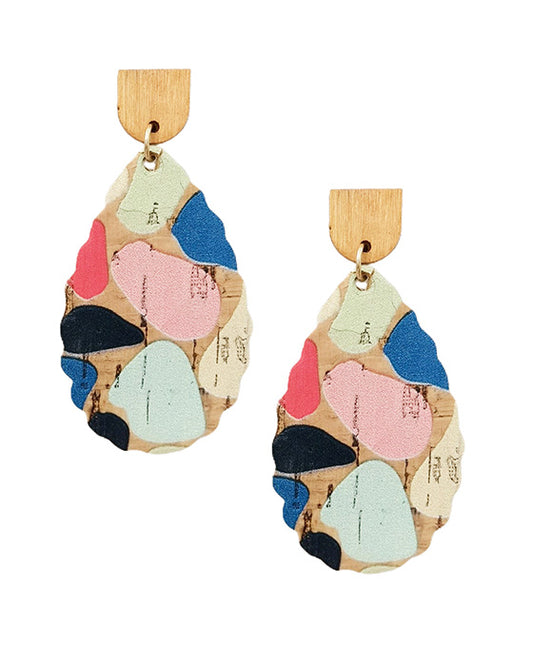 Teardrop Cork Post Earring