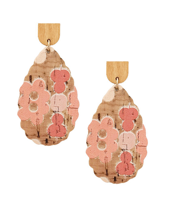 Teardrop Cork Post Earring