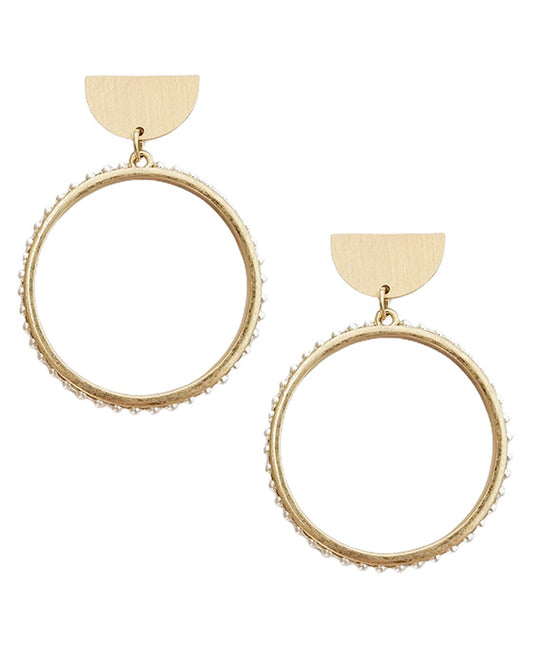 Round Metal Post Earring