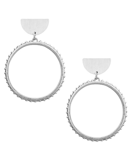 Round Metal Post Earring