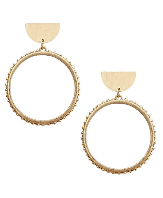 Round Metal Post Earring