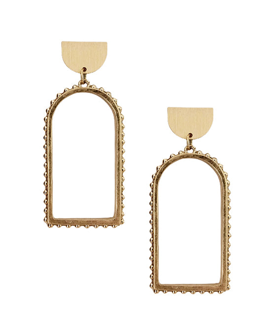 Geo Shape Metal Post Earring