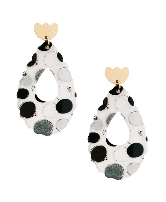 Acrylic Printed Teardrop Post Earring