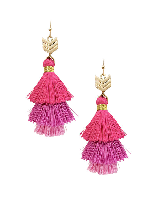Tassel w/ Metal Earring