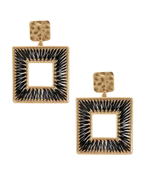 Open Cut Square Metal Post Earring