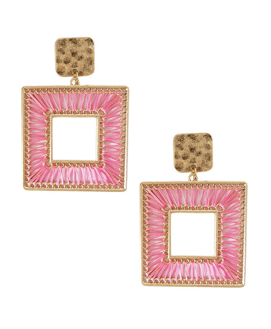 Open Cut Square Metal Post Earring
