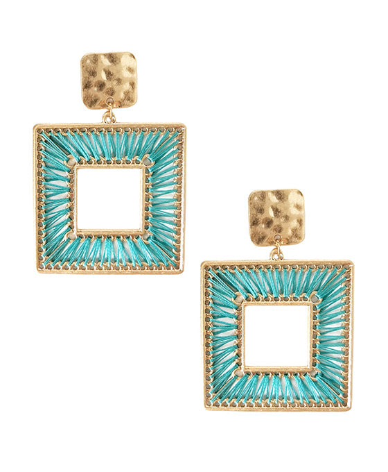 Open Cut Square Metal Post Earring