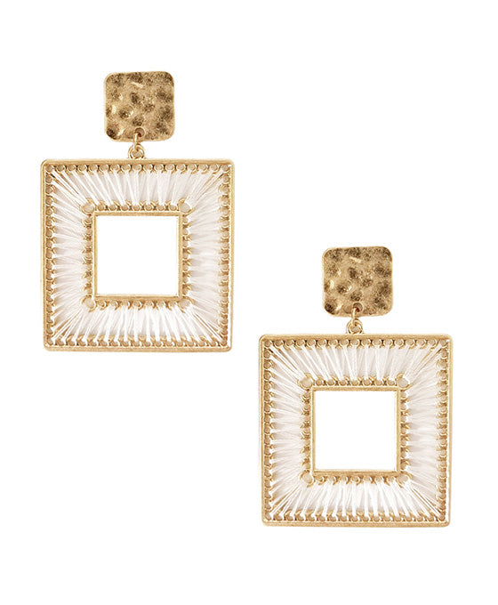 Open Cut Square Metal Post Earring