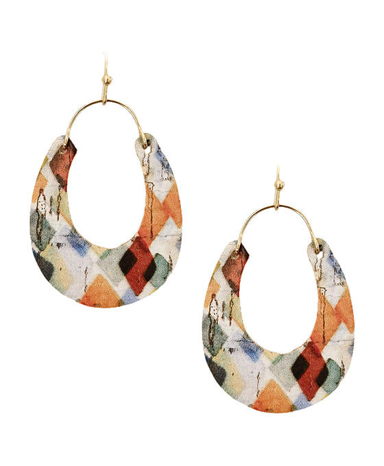 Printed U Shape Earring