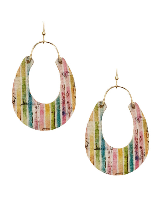 Printed U Shape Earring