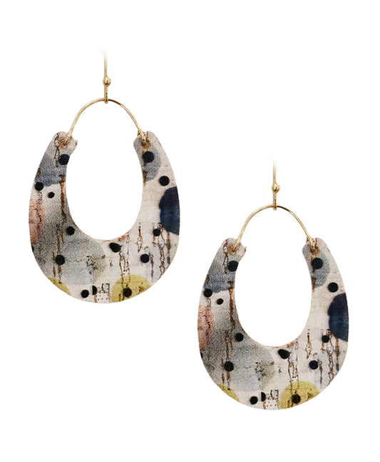 Printed U Shape Earring