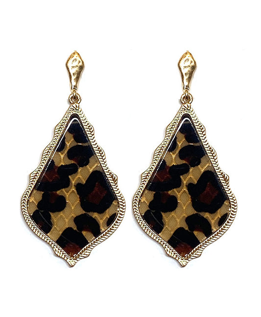 Diamond Shape Metal Post Earring