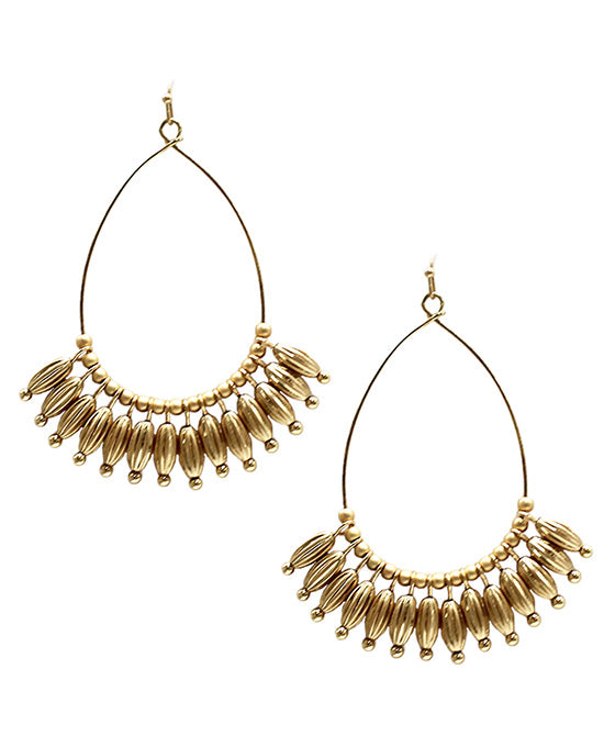 Metal Ball Charm Wire Earring