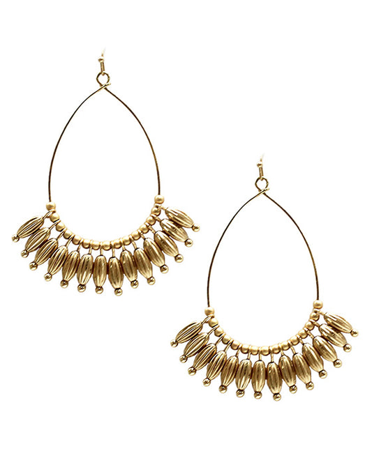 Metal Ball Charm Wire Earring