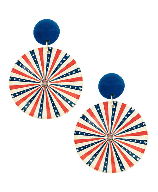 Round Stars & Stripes Post Earring