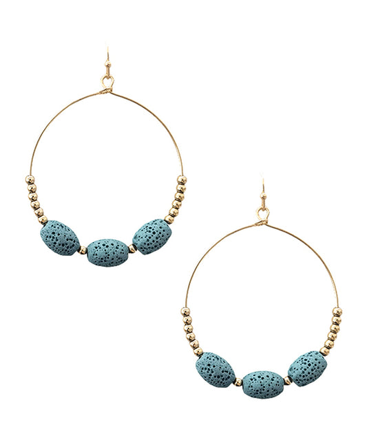 Wire Round w/ Balls Earring
