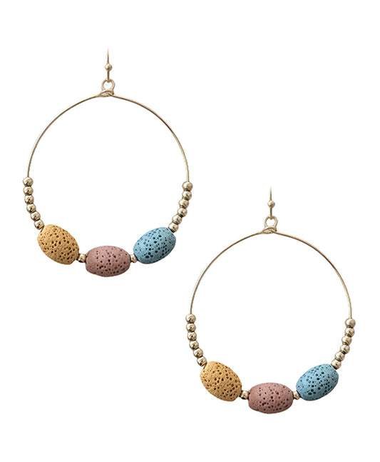 Wire Round w/ Balls Earring