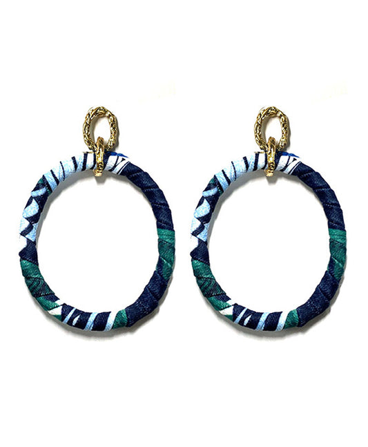 Wrapped Oval Shape Post Earring