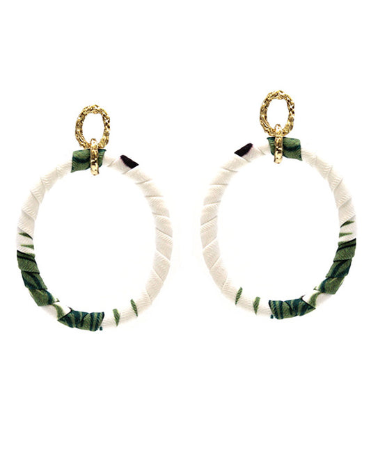 Wrapped Oval Shape Post Earring