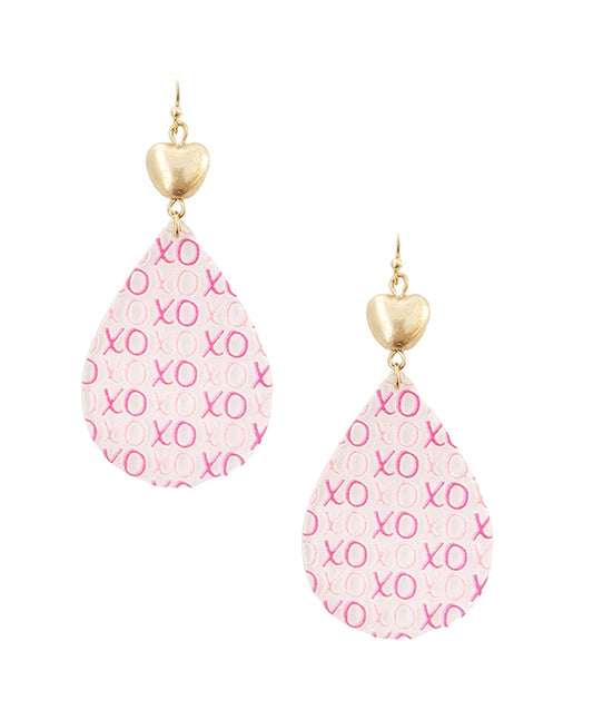 Heart Metal & Heart Printed Acrylic Earring