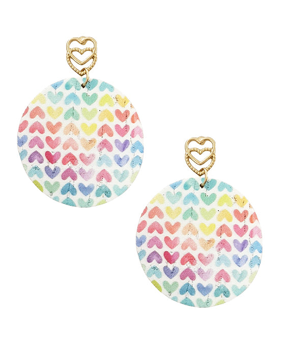 Printed Round Cork Earring