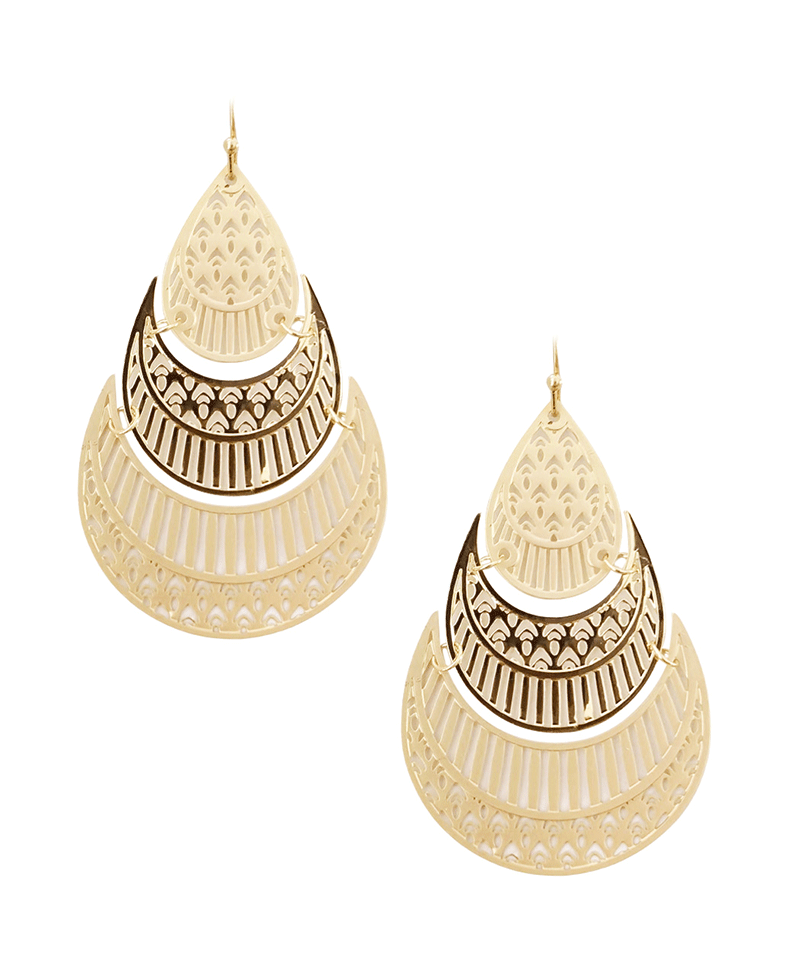 Multi Design Drop Metal Earring