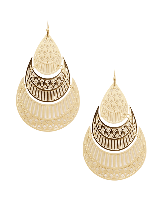 Multi Design Drop Metal Earring