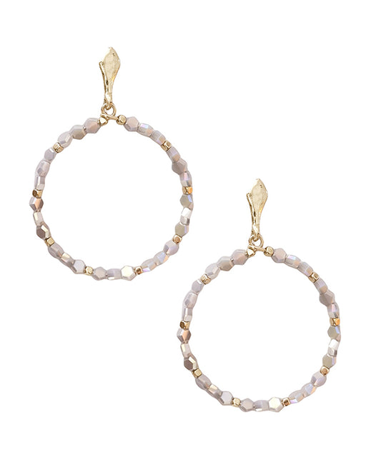 Stone Beads Round Post Earring