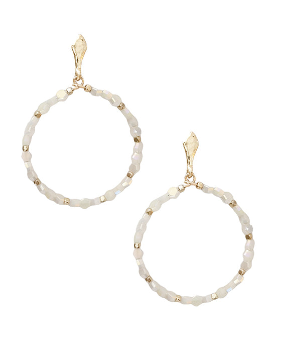 Stone Beads Round Post Earring