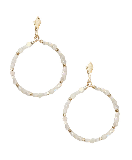 Stone Beads Round Post Earring