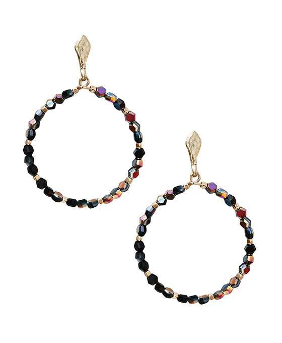 Stone Beads Round Post Earring