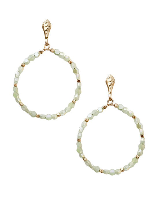 Stone Beads Round Post Earring