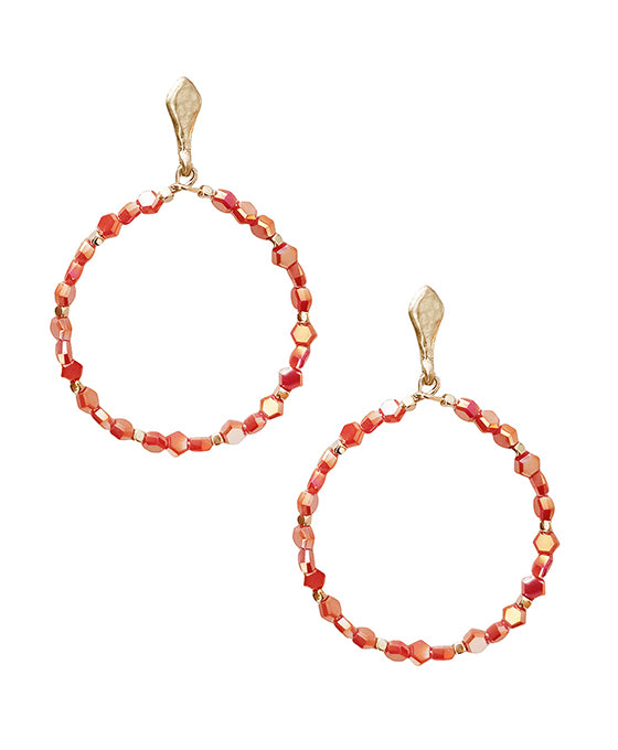Stone Beads Round Post Earring