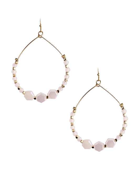 Multi Stone Bead Wire Circle Earring
