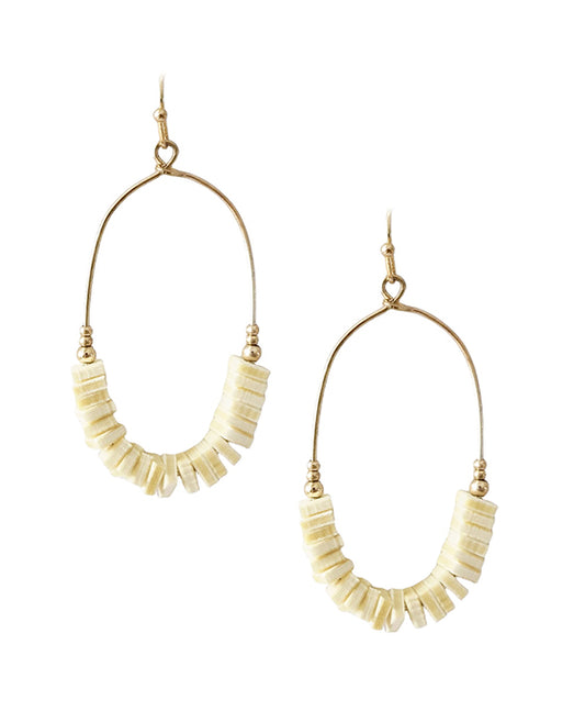 Metal Square Wire w/ Square Beads Earring