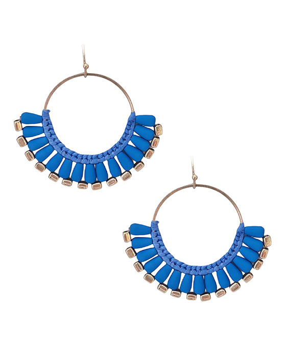 Fanned Shape Multi Bead Earring