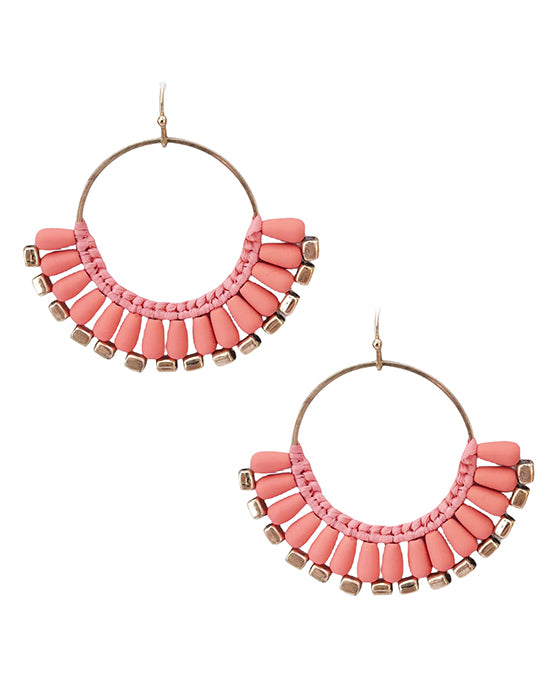 Fanned Shape Multi Bead Earring