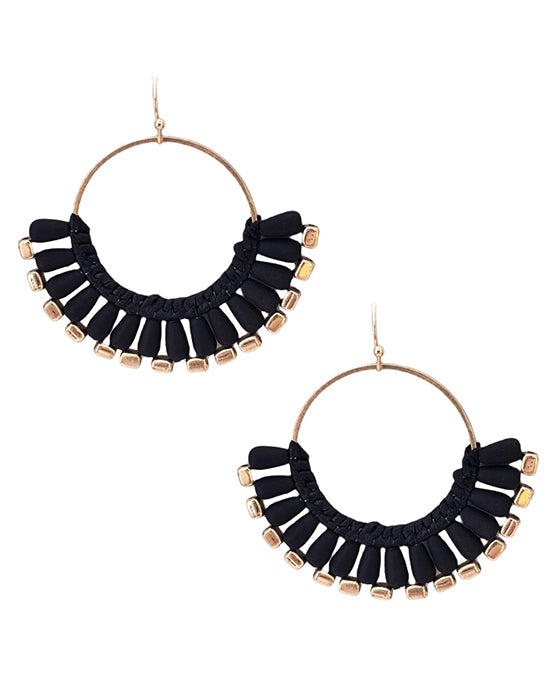 Fanned Shape Multi Bead Earring