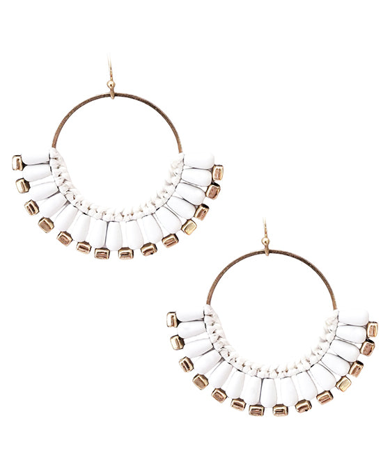 Fanned Shape Multi Bead Earring