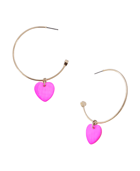 Wire Hoop w/ Heart Earring